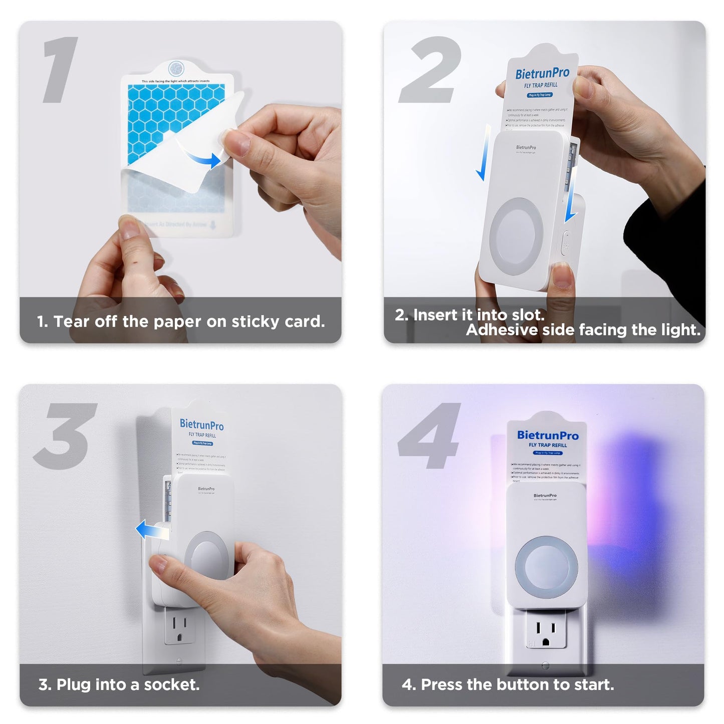 Fly Traps Indoors, Gnat Traps for House Indoor with Night Light, 3-in-1 UV/Blue/Yellow Light Plug-in Flying Insect Traps, Fruit Fly Killer, NAT Killer, Get Rid of Gnat Infestation