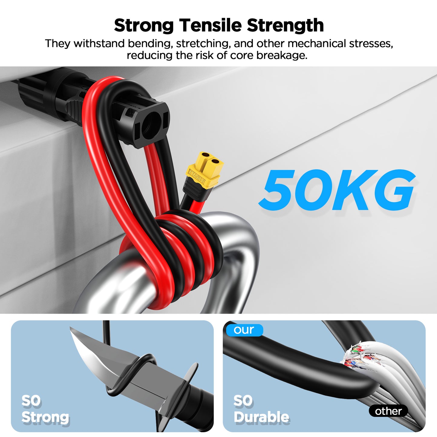 Mc4 to Xt60, 20FT Xt60 Connector Solar Charge Cable, 12AWG Pure Copper Solar Panel Mc4 to XT60 Extension Adapter Cable, Waterproof Connectors, for Solar Panel to Battery, RV, Portable Power Station