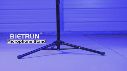 Microphone Stand 2 Pack, Bietrun Tripod Mic Stand Adjustable Boom Height, with Carry Bag & Mic Clips, Detachable Boom Mic Stand for Singing Performance Wedding Stage Church