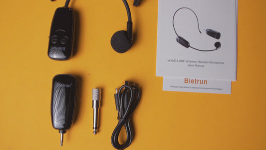 Wireless Microphone Headset, UHF Wireless Headset Mic System, 160 ft Range, Headset Mic And Handheld Mic 2 In 1, 1/8''&1/4'' Plug, For Speakers, Voice Amplifier, Pa System(Incompatible Phone, Laptop)