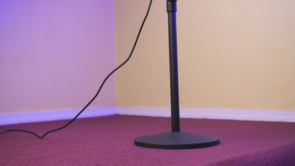 Round Base Microphone Stand, Bietrun Heavy Duty Adjustable Metal Mic Floor Stand for Singing/Church/Stage with 2 Universal Mic Clip, 3/8'' to 5/8''Adapter, for Shure SM7B/SM58/Samson Q2U/Podmic?More